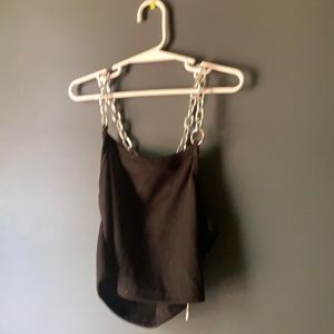 Black tank top with chains romwe size small